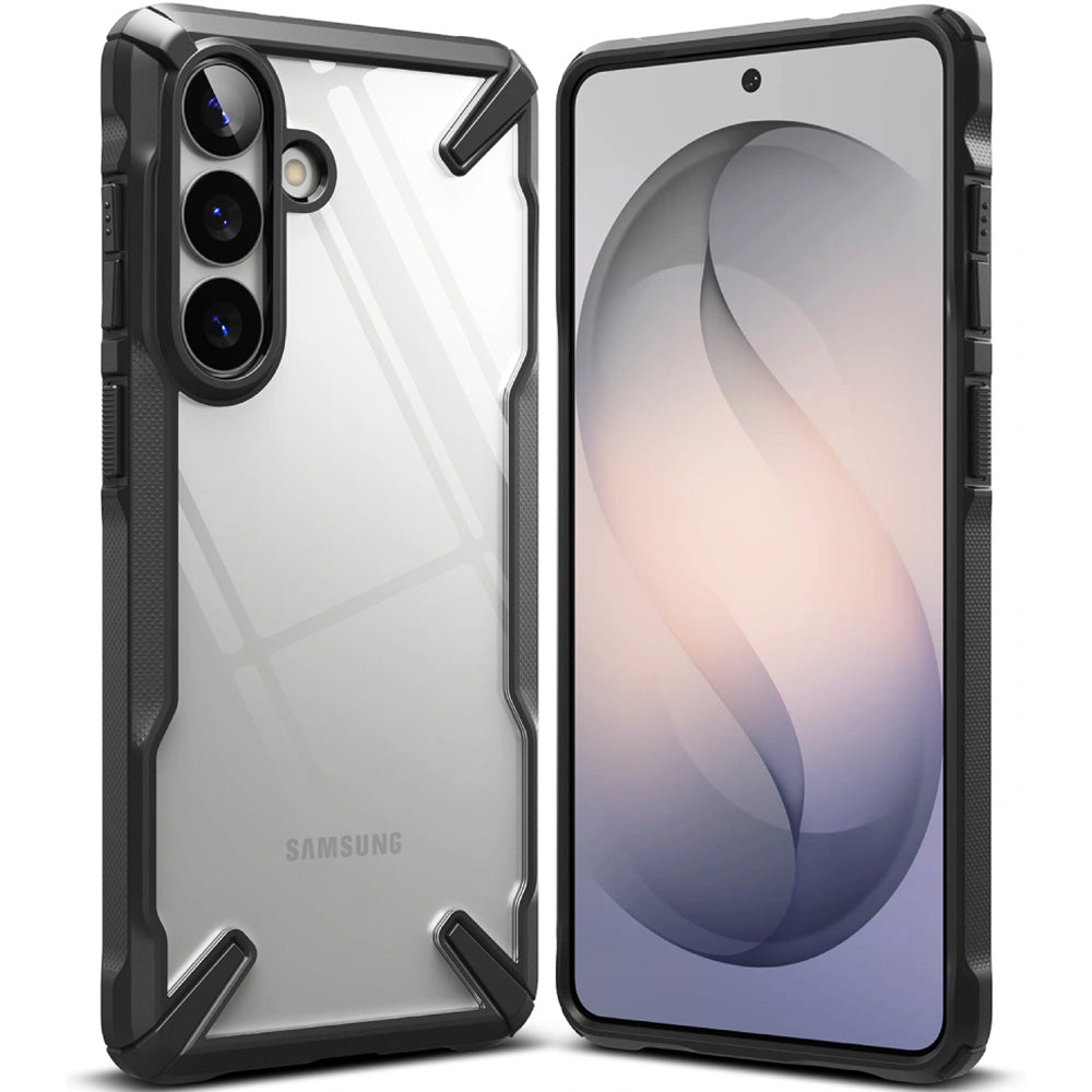 Handyhülle für Galaxy S26, Ringke Fusion X, Transparent mit Schwarzen Rahmen