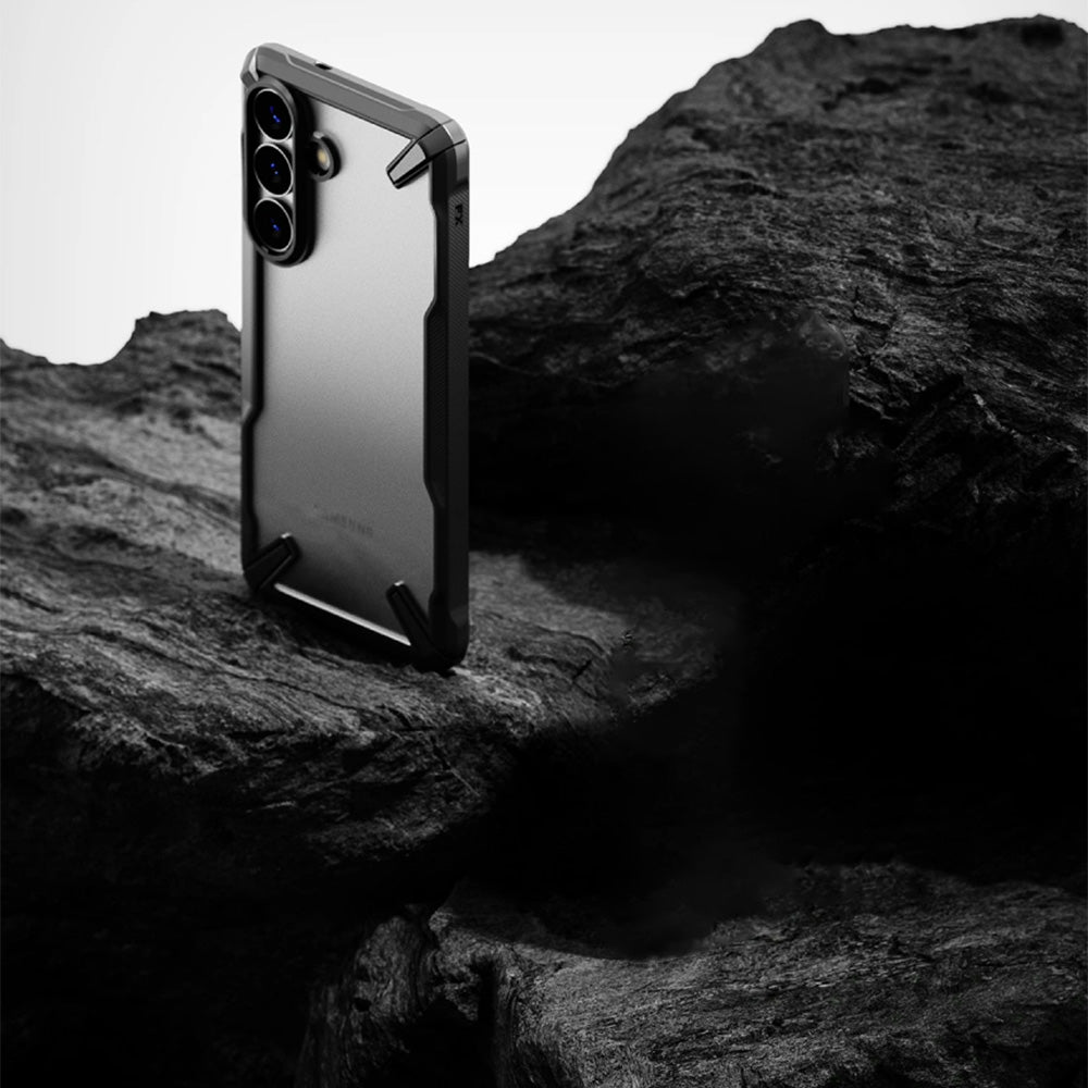 Handyhülle für Galaxy S26, Ringke Fusion X, Transparent mit Schwarzen Rahmen
