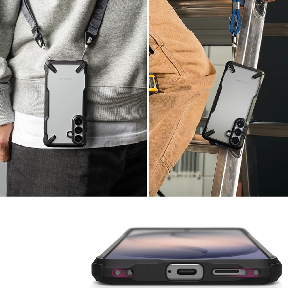 Handyhülle für Galaxy S26 Plus, Ringke Fusion X, Transparent mit Schwarzen Rahmen