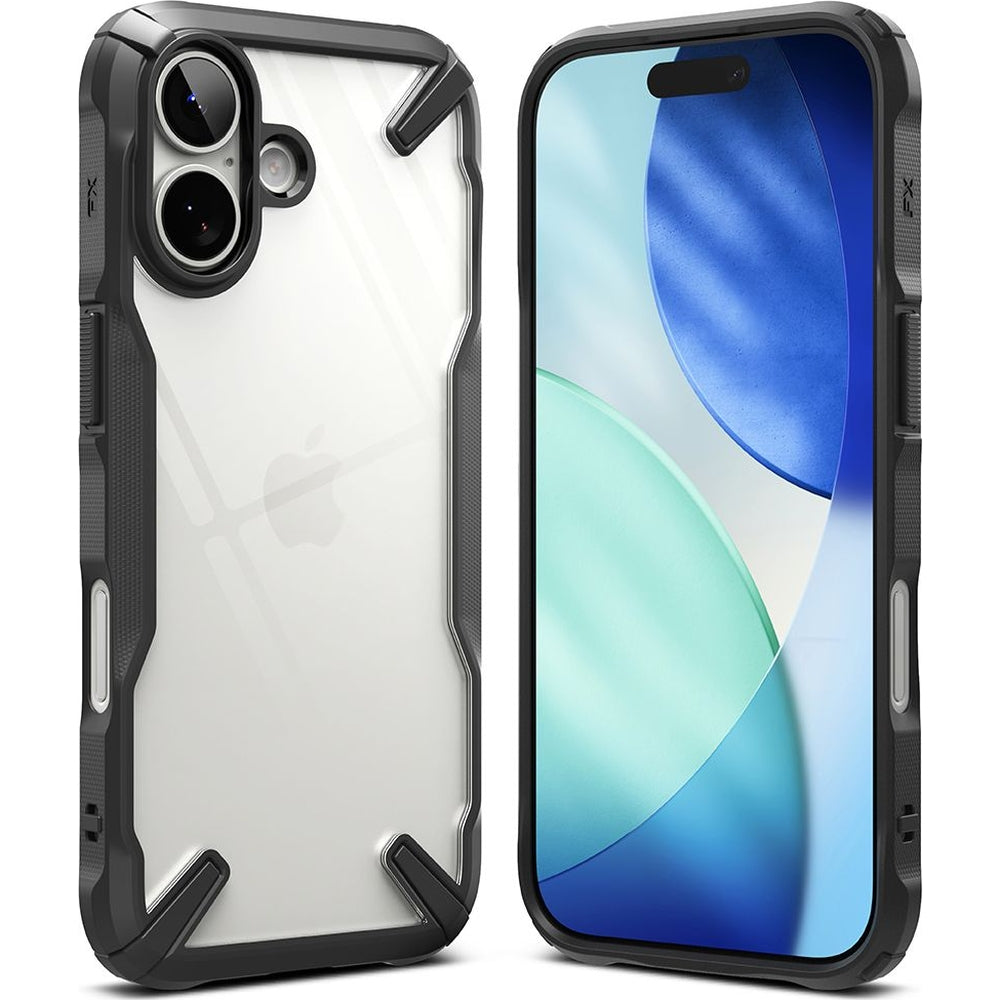 Handyhülle für iPhone 17, Ringke Fusion X, Transparent mit schwarzen Rahmen