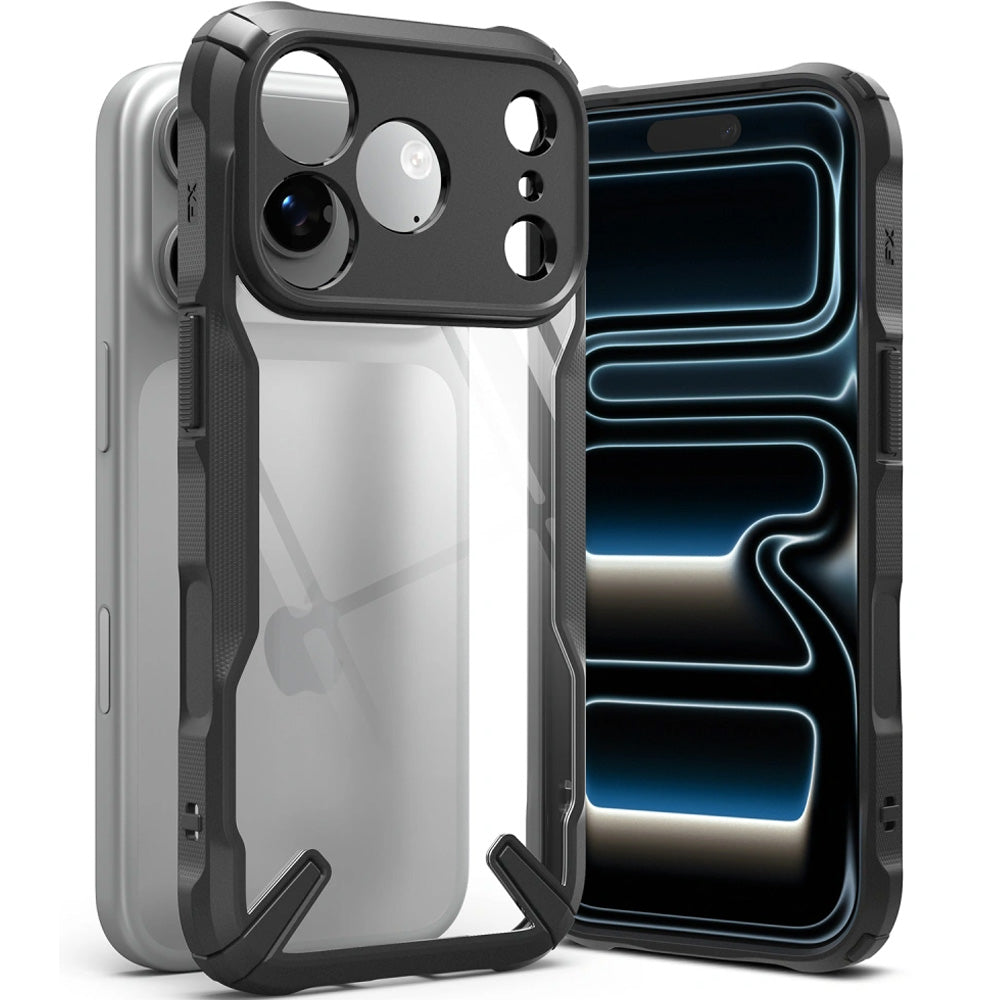 Handyhülle für iPhone 18 Pro Max / 17 Pro Max, Ringke Fusion X, Transparent mit Schwarzen Rahmen (1/9)