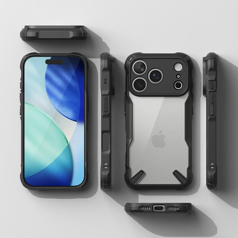 Handyhülle für iPhone 18 Pro Max / 17 Pro Max, Ringke Fusion X, Transparent mit Schwarzen Rahmen (3/9)