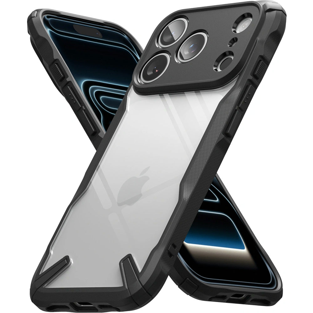 Handyhülle für iPhone 18 Pro Max / 17 Pro Max, Ringke Fusion X, Transparent mit Schwarzen Rahmen (7/9)
