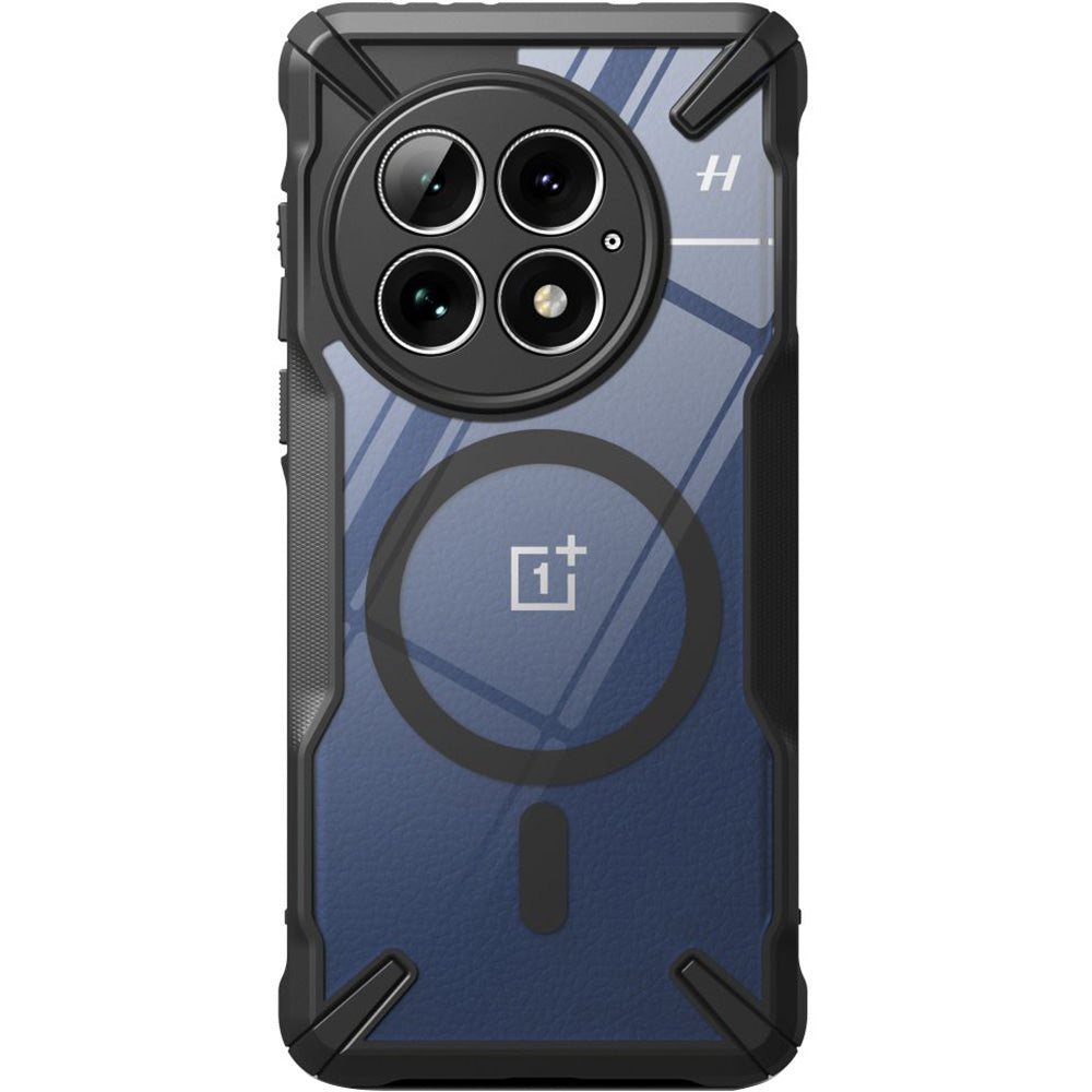 Handyhülle für OnePlus 13, Ringke Fusion X Magnetic, Transparent mit Schwarzen Rahmen