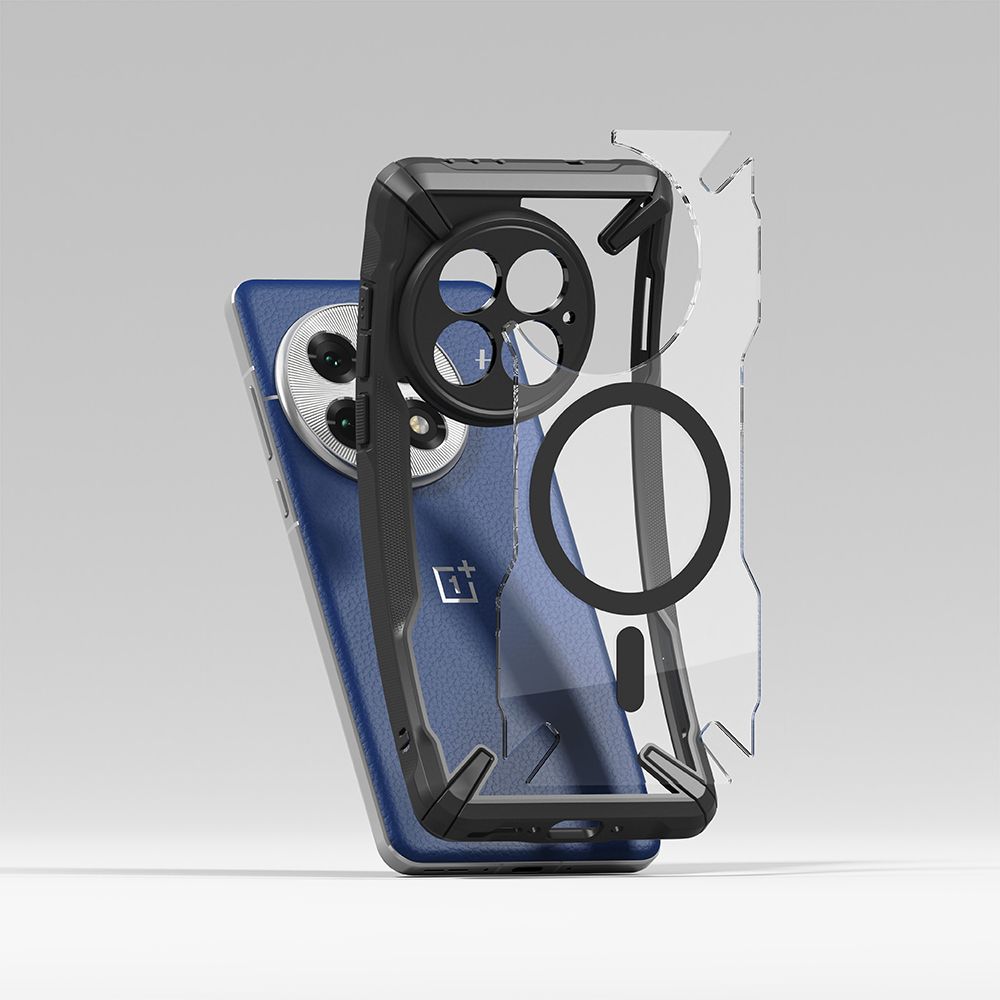 Handyhülle für OnePlus 13, Ringke Fusion X Magnetic, Transparent mit Schwarzen Rahmen