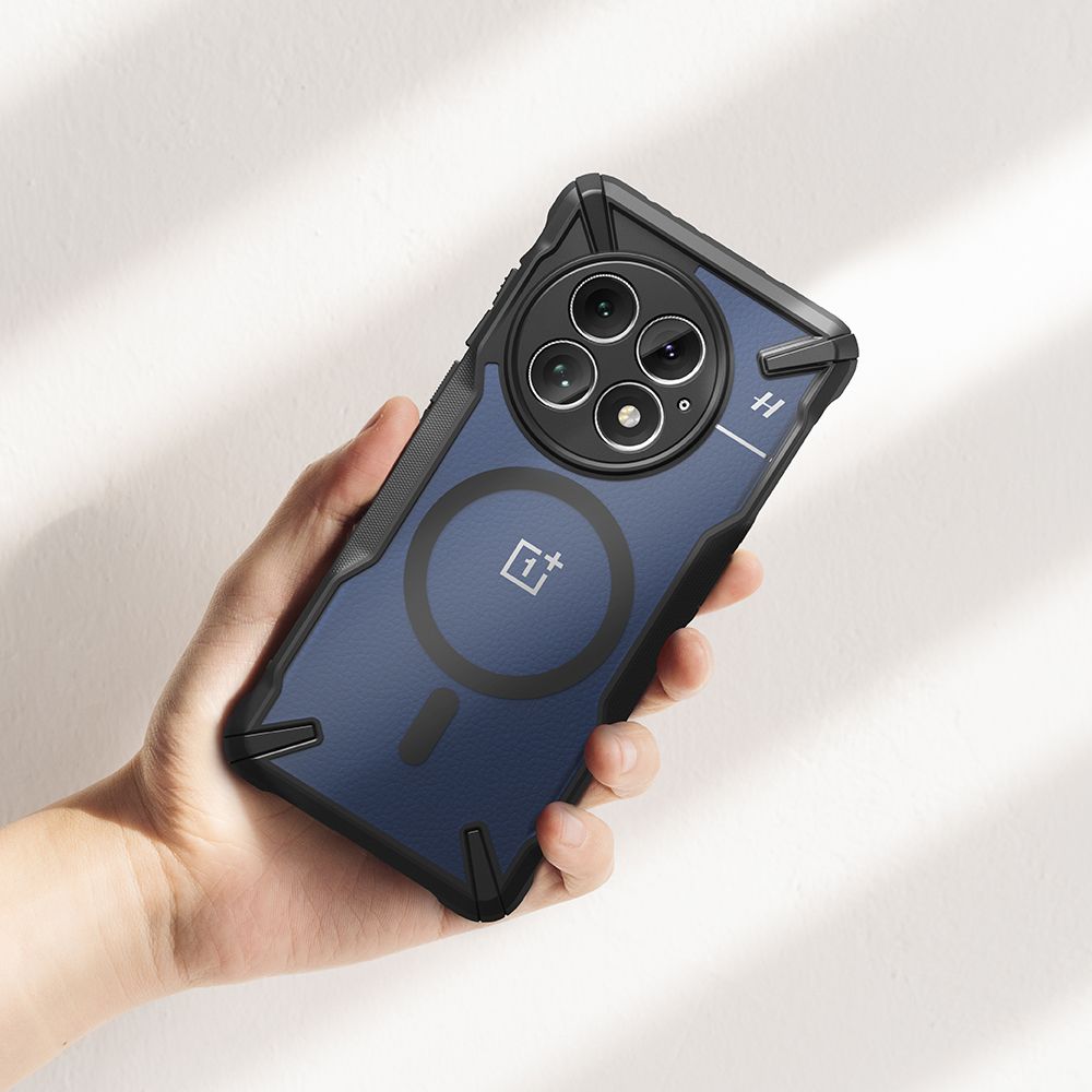 Handyhülle für OnePlus 13, Ringke Fusion X Magnetic, Transparent mit Schwarzen Rahmen
