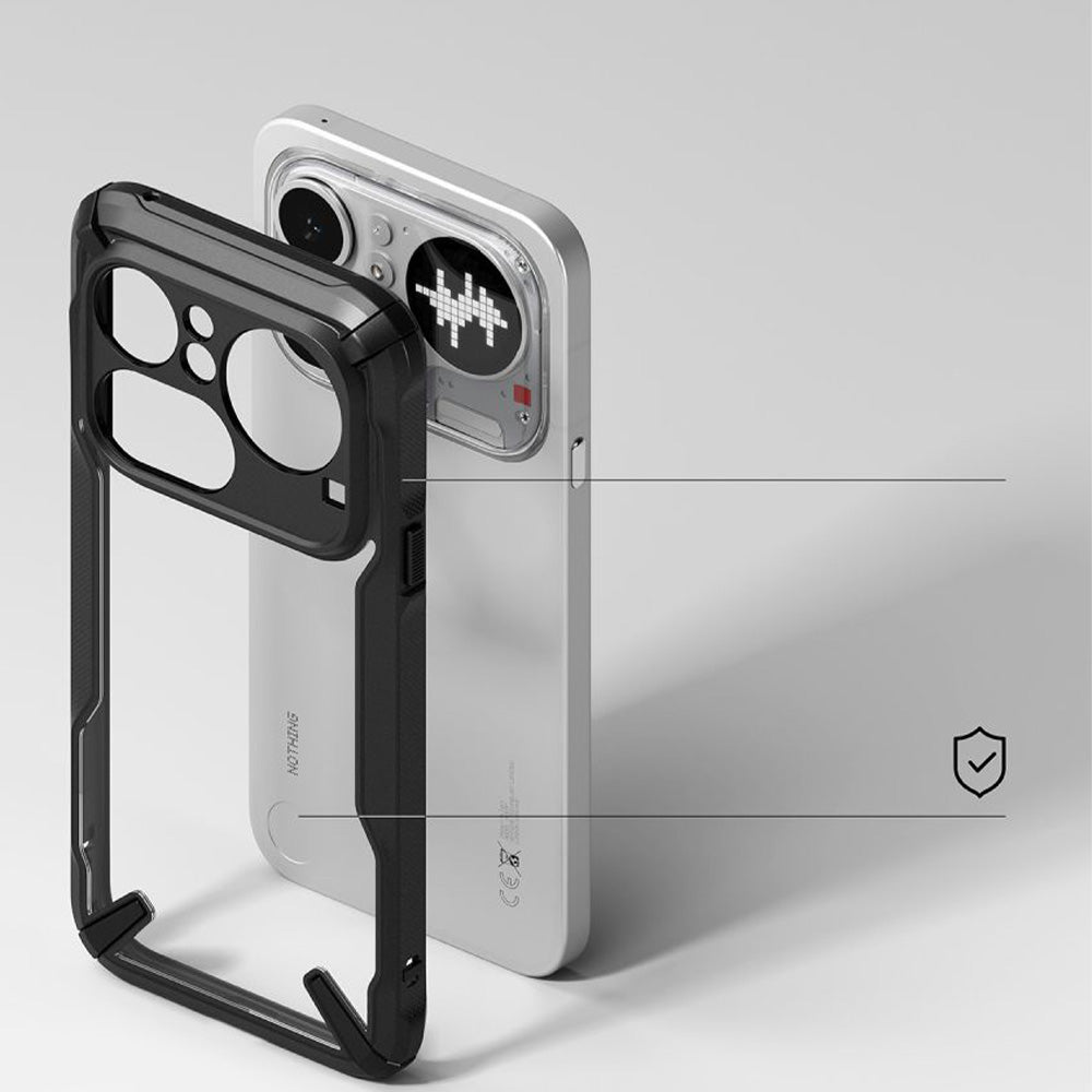 Handyhülle für Nothing Phone 4a Pro, Ringke Fusion X, Transparent mit Schwarzen Rahmen
