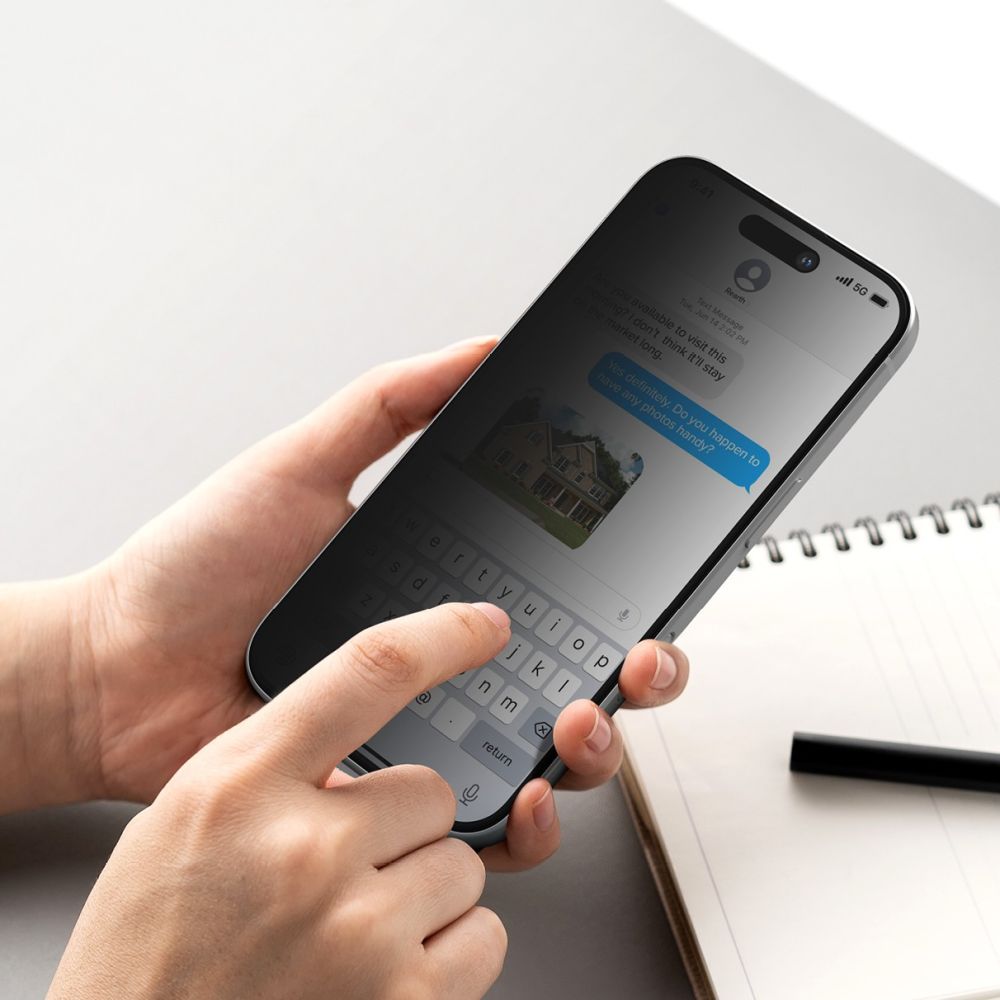 Sichtschutzglas mit Applikator für iPhone 16 Pro, Ringke Easy Slide, 2 Stück
