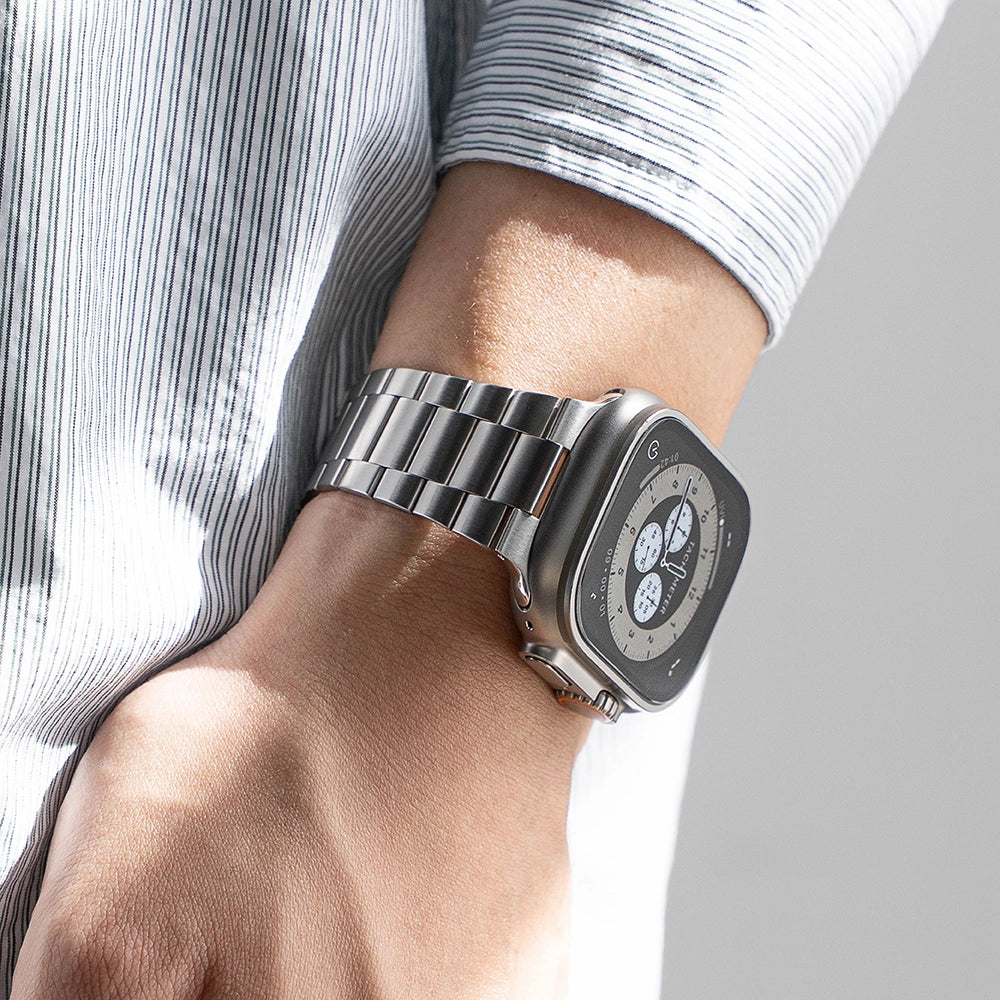 Edelstahl Armband für Apple Watch 49/46/45/44 mm, Ringke Metal One Air, Silber