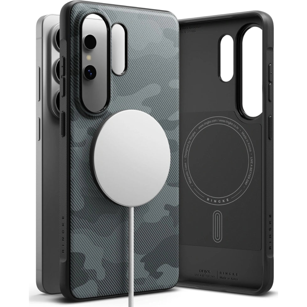 Handyhülle für Galaxy S26 Ultra, Ringke Onyx Magnetic, Grau-schwarze Tarnfarbe