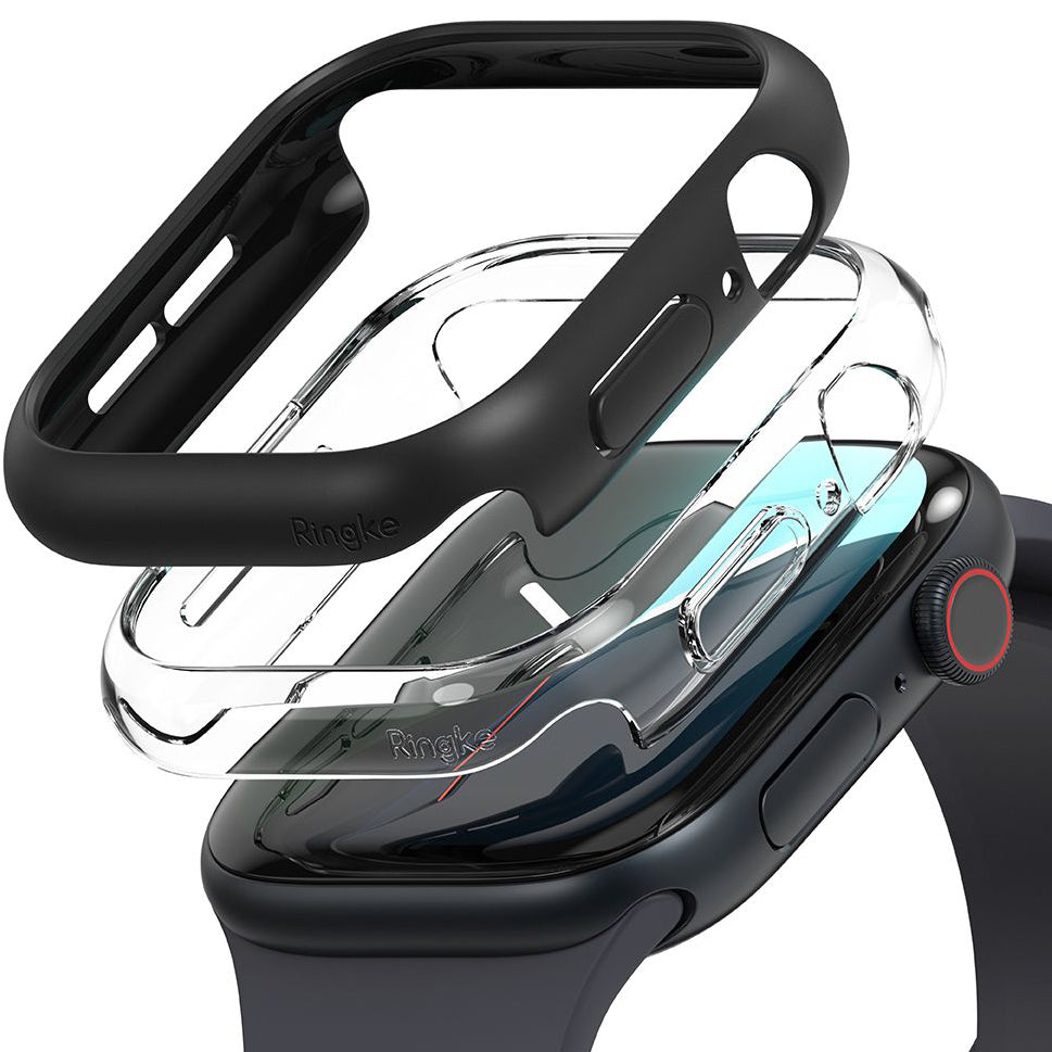Schutzhülle Ringke Slim 2-pack für Apple Watch 11 / 10 (46 mm), Transparent und Schwarz