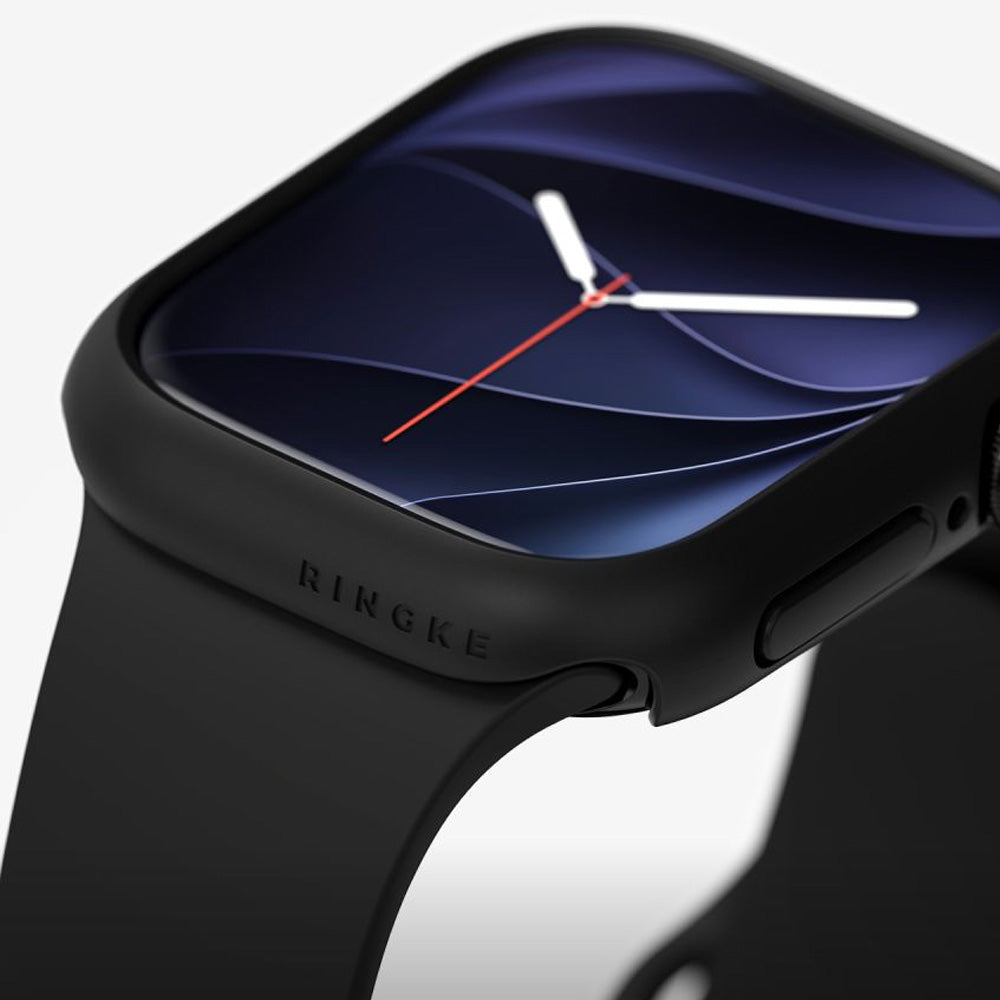 Hülle für Apple Watch Series 12 42mm, Ringke Slim, 2 Stück, Transparent, Mattes Schwarz (3/6)