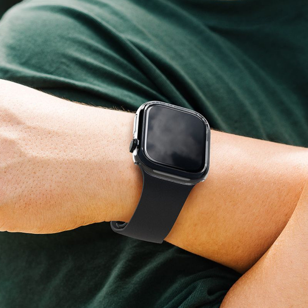 Hülle für Apple Watch Series 12 42mm, Ringke Slim, 2 Stück, Transparent, Mattes Schwarz (5/6)