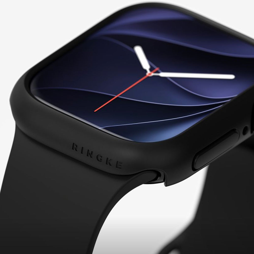 Hülle für Apple Watch Series 12 46mm, Ringke Slim, 2 Stück, Transparent, Mattes Schwarz (3/6)