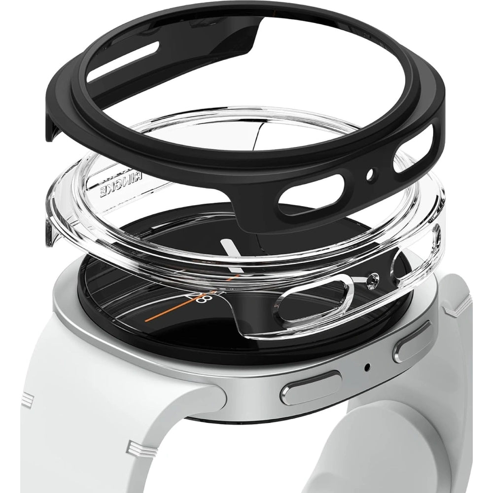 Schutzhülle Ringke Slim 2-pack für Galaxy Watch 8 44mm, Transparent und Schwarz