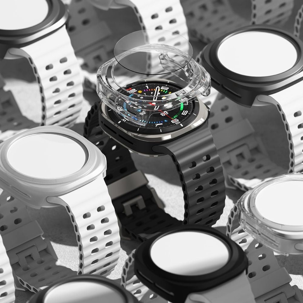 Schutzhülle + Glas für Galaxy Watch Ultra 2 / 1, Ringke Slim & Tempered Glass, Schwarz