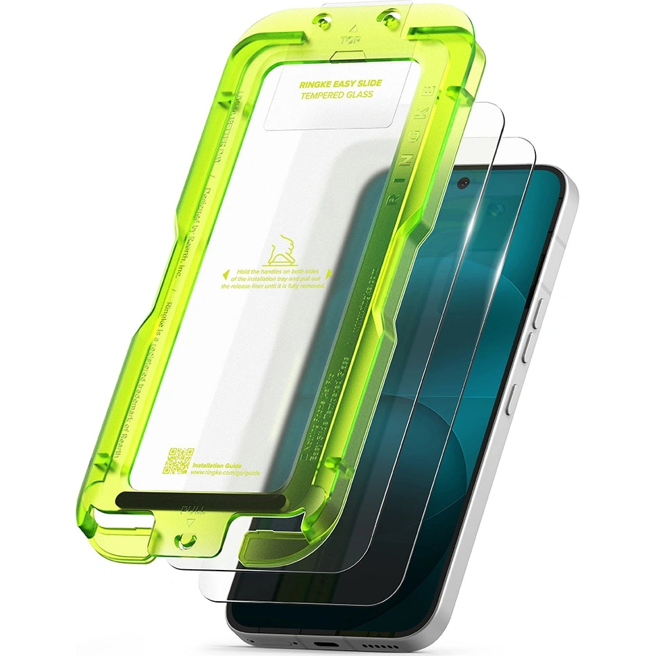 Gehärtetes Bildschirmglas mit Applikator für Nothing Phone 4A Pro, Ringke Easy Slide, Transparent, 2 Stück