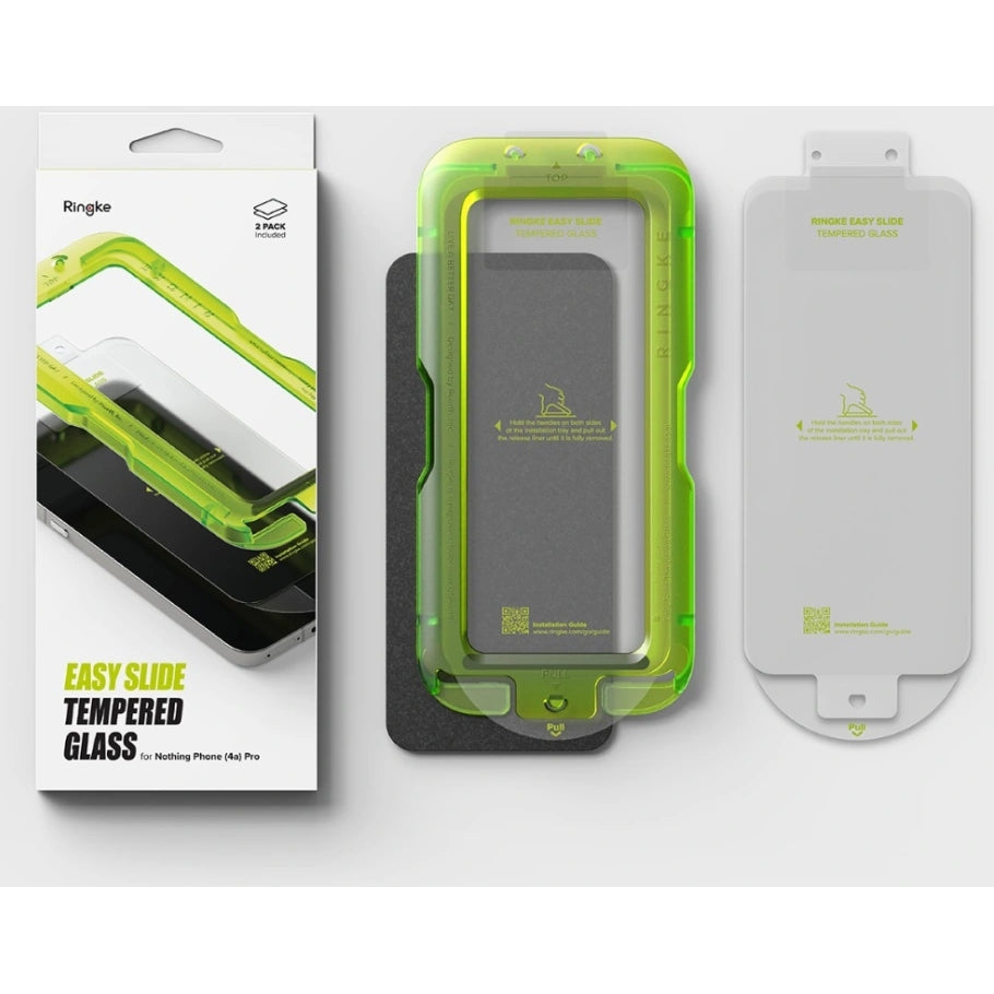 Gehärtetes Bildschirmglas mit Applikator für Nothing Phone 4A Pro, Ringke Easy Slide, Transparent, 2 Stück