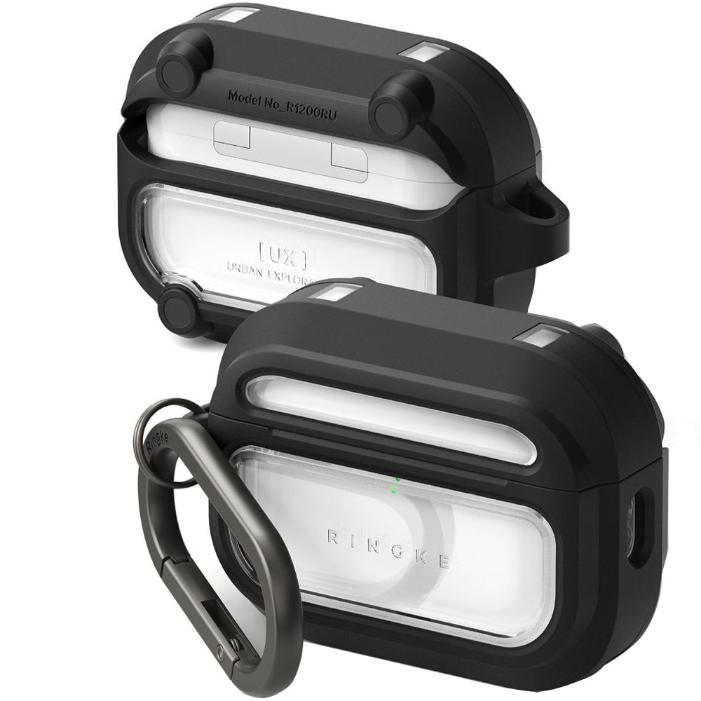 Hülle für AirPods Pro 3, Ringke UX Magnetic mit MagSafe, Schwarz-Transparent