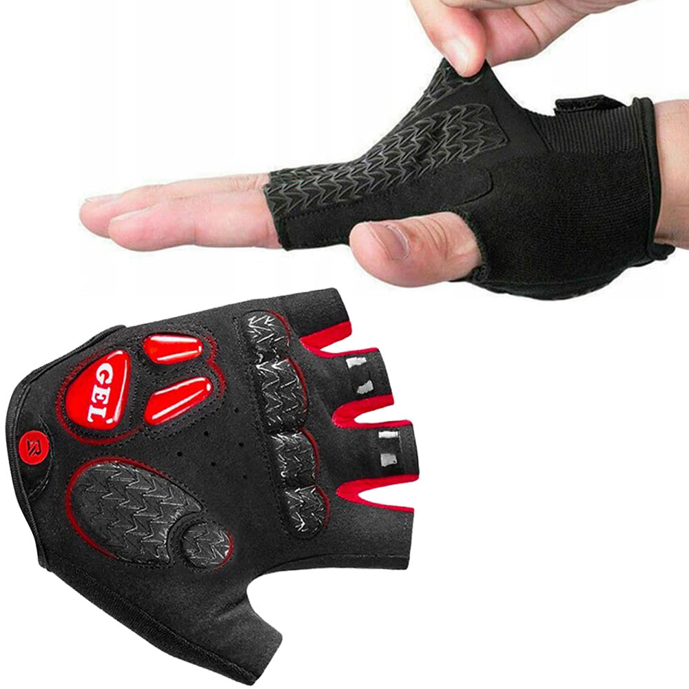 Fahrradhandschuhe mit Gel-Polstern, Rockbros S169BR, Größe M, Schwarz