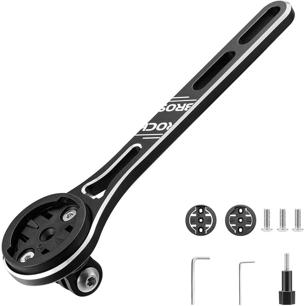 Fahrradhalterung für Garmin Fahrradcomputer und GoPro Actionkamera Rockbros Bike Computer Bracket, Schwarz