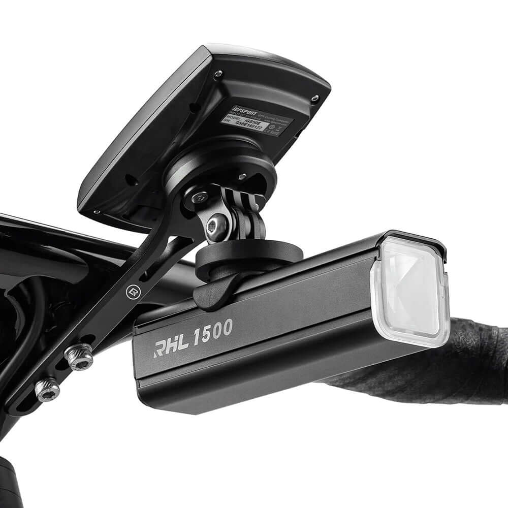 Fahrradhalterung für Garmin Fahrradcomputer und GoPro Actionkamera Rockbros Bike Computer Bracket, Schwarz