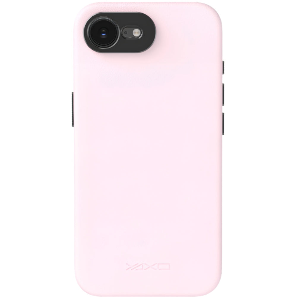 Handyhülle YAXO Leather Gear Slim Case MagSafe für iPhone 17e, rosa (10/13)