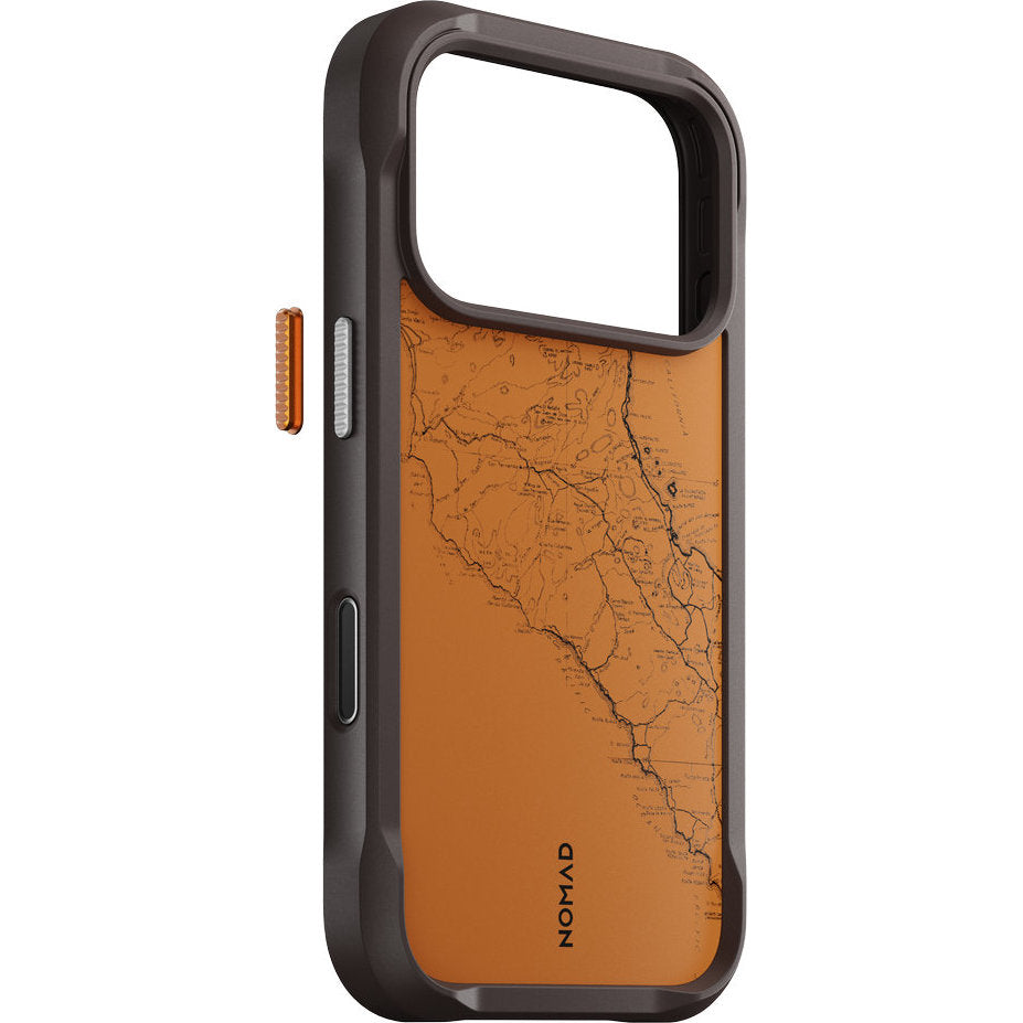 Handyhülle für iPhone 18 Pro / 17 Pro, Nomad Rugged Case mit MagSafe, Orange und Schwarz Gemustert (4/7)