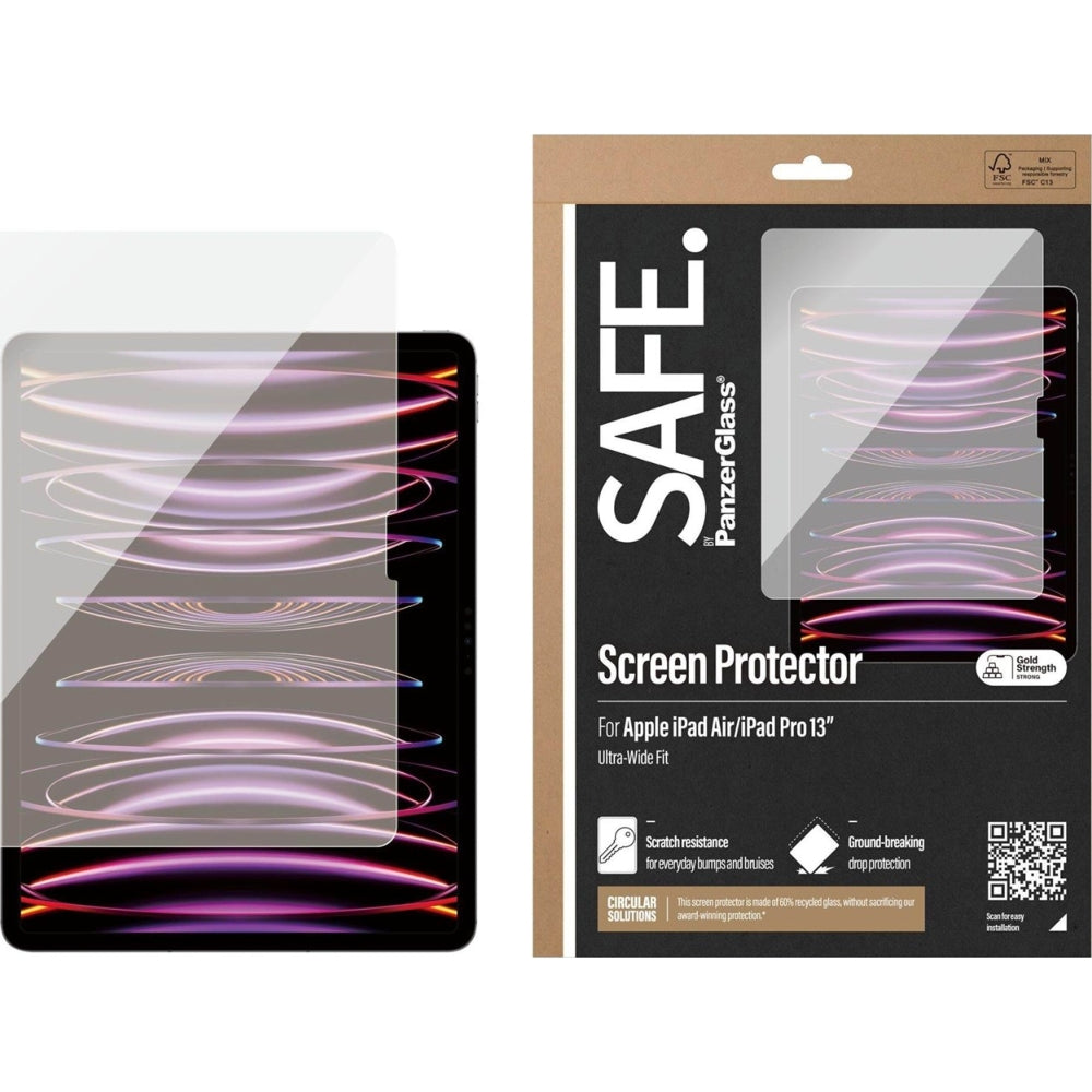 Gehärtetes Glas für iPad Pro 13" 2025 / 2024 / iPad Air 13" M4/M3/M2, SAFE by PanzerGlass Ultra-Wide Fit