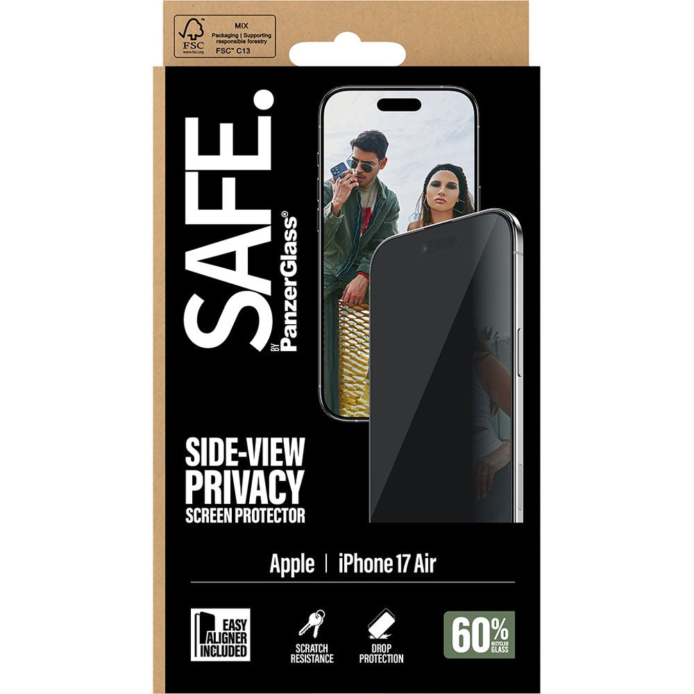 Sichtschutzglas mit Applikator für iPhone Air, SAFE by PanzerGlass Ultra-Wide Fit Privacy mit EasyAligner
