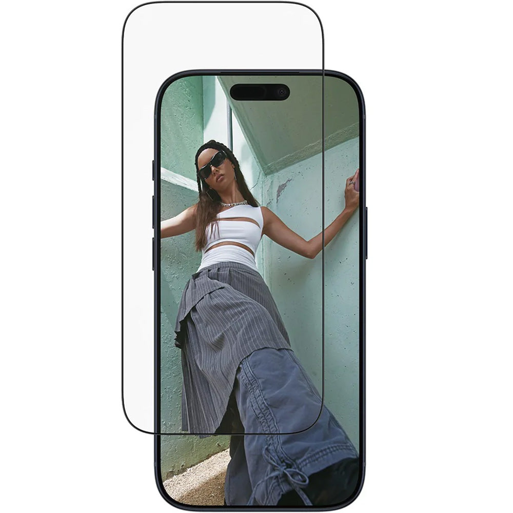 Gehärtetes Glas mit Applikator für iPhone 17 Pro, SAFE by PanzerGlass Ultra-Wide Fit Easy Aligner, Transparent mit Schwarzem Rahmen