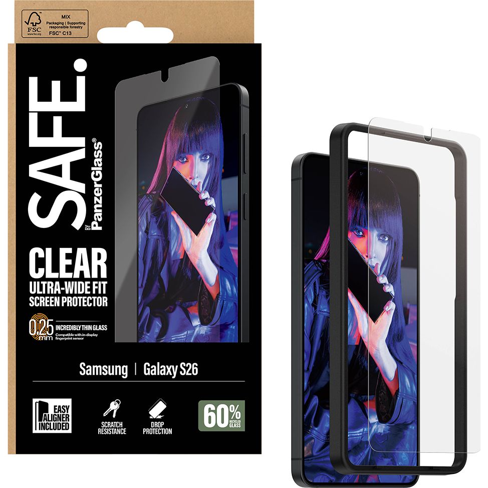 Gehärtetes Glas mit Applikator für Galaxy S26, SAFE by PanzerGlass Ultra-Wide Fit Easy Aligner