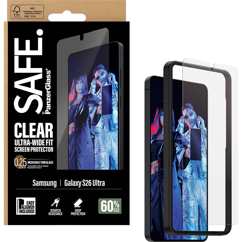 Gehärtetes Glas mit Applikator für Galaxy S26 Ultra, SAFE by PanzerGlass Ultra-Wide Fit Easy Aligner
