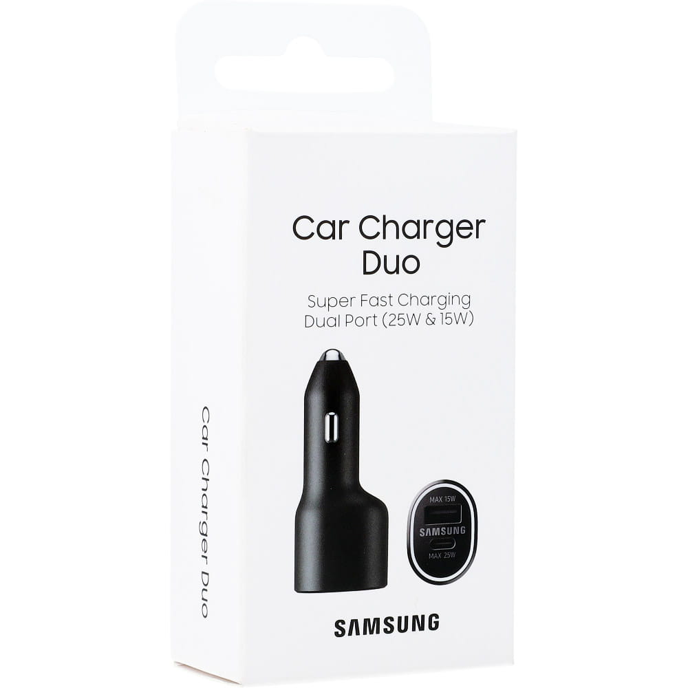 Autoladegerät Samsung EP-L4020, USB-A 15W,AFC, QC / USB-C 25W PD, Schwarz