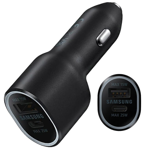Autoladegerät Samsung EP-L4020, USB-A 15W,AFC, QC / USB-C 25W PD, Schwarz
