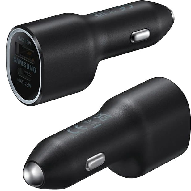 Autoladegerät Samsung EP-L4020, USB-A 15W,AFC, QC / USB-C 25W PD, Schwarz