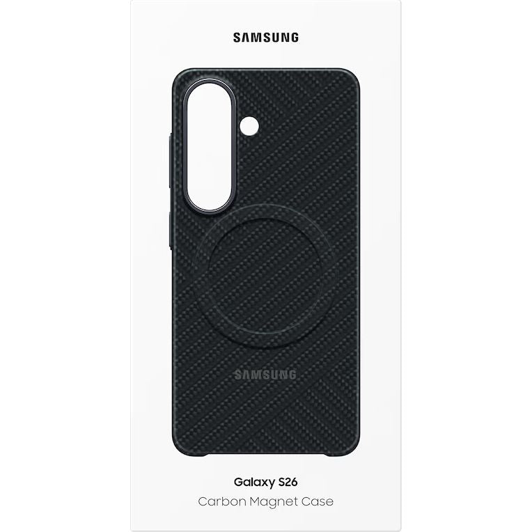 Original Handyhülle für Galaxy S26, Samsung Carbon Magnet Case mit MagSafe, Schwarz mit Kohlefaser