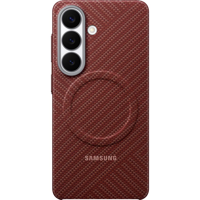 Original Handyhülle für Galaxy S26, Samsung Carbon Magnet Case mit MagSafe, Rot mit Kohlefaser