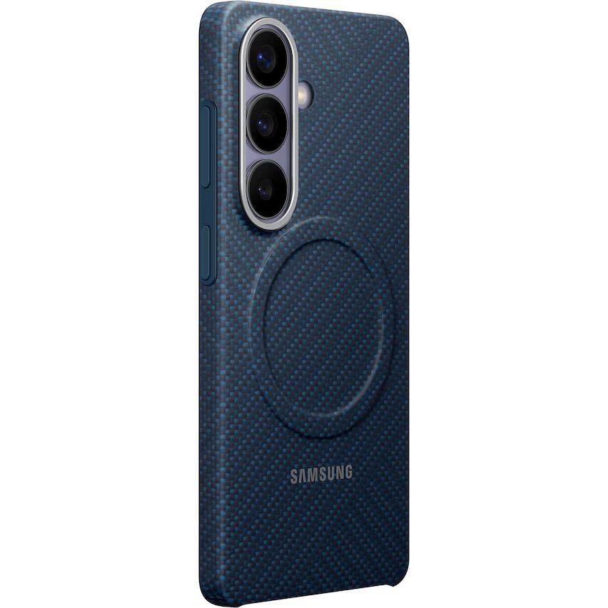 Original Handyhülle für Galaxy S26, Samsung Carbon Magnet Case mit MagSafe, Dunkelblau mit Kohlefaser