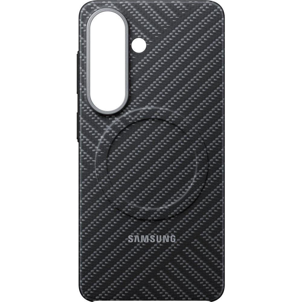 Original Handyhülle für Galaxy S26, Samsung Carbon Magnet Case mit MagSafe, Grau mit Kohlefaser
