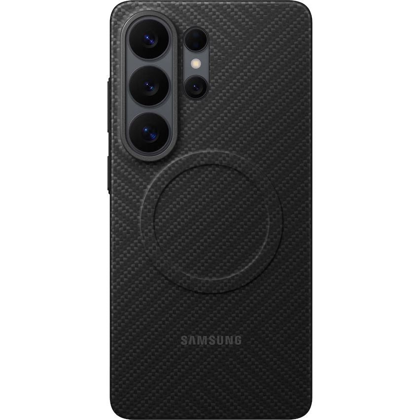 Original Handyhülle für Galaxy S26 Ultra, Samsung Carbon Magnet Case mit MagSafe, Schwarz mit Kohlefaser