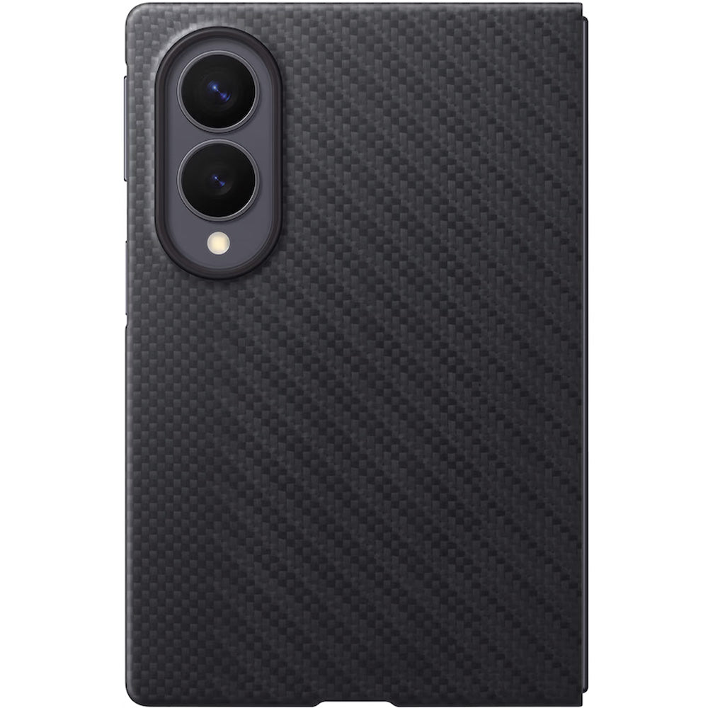 Handyhülle und 2x Anti-Reflexionsfolie für Galaxy Z Fold8, Samsung Carbon Magnet Case mit MagSafe, Schwarz
