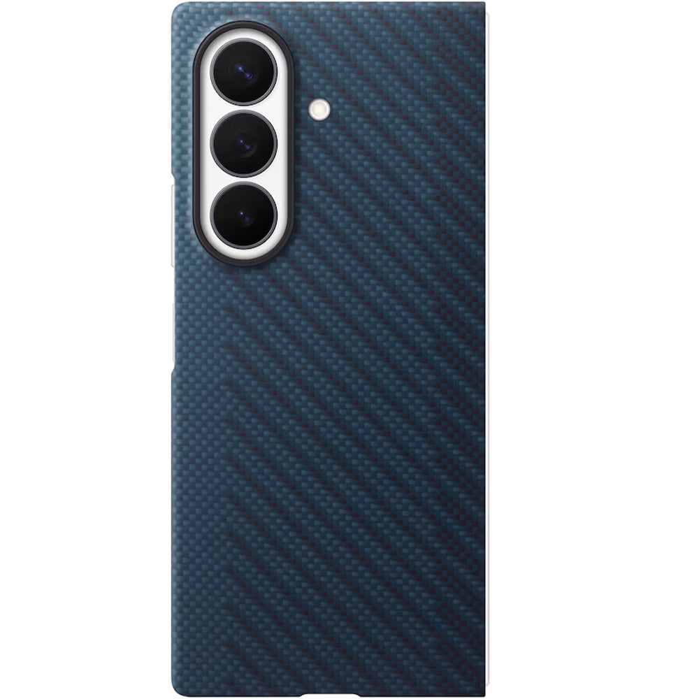 Handyhülle und 2x Anti-Reflexionsfolie für Galaxy Z Fold8 Ultra, Samsung Carbon Magnet Case mit MagSafe, Dunkelblau