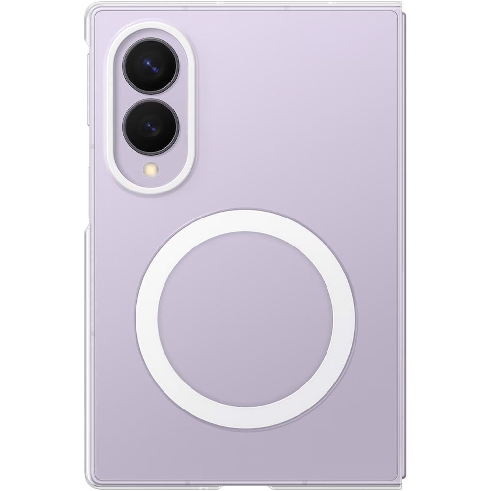 Handyhülle und 2x Anti-Reflexionsfolie für Galaxy Z Fold8, Samsung Clear Magnet Case mit MagSafe, Transparent-Weiß