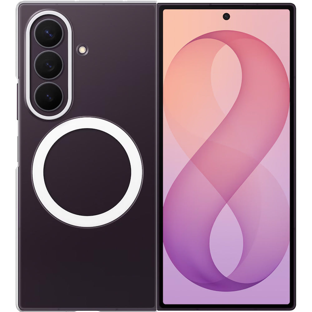 Handyhülle und 2x Anti-Reflexionsfolie für Galaxy Z Fold8 Ultra, Samsung Clear Magnet Case mit MagSafe, Transparent und Weiß