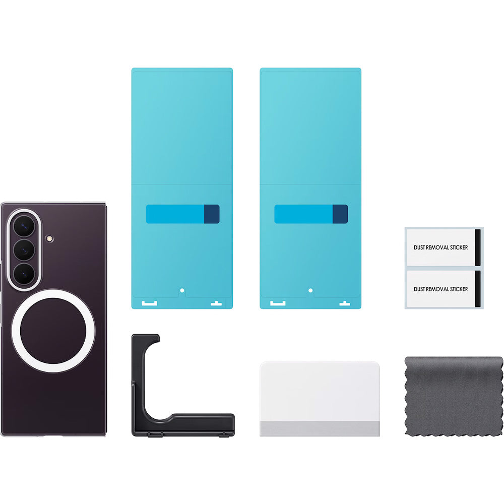 Handyhülle und 2x Anti-Reflexionsfolie für Galaxy Z Fold8 Ultra, Samsung Clear Magnet Case mit MagSafe, Transparent und Weiß