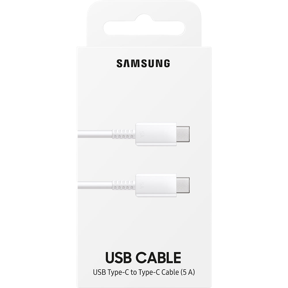 Kabel USB-C auf USB-C 100W PD, 480 Mbps, Samsung Data Cable 5A, 1 m, Weiß