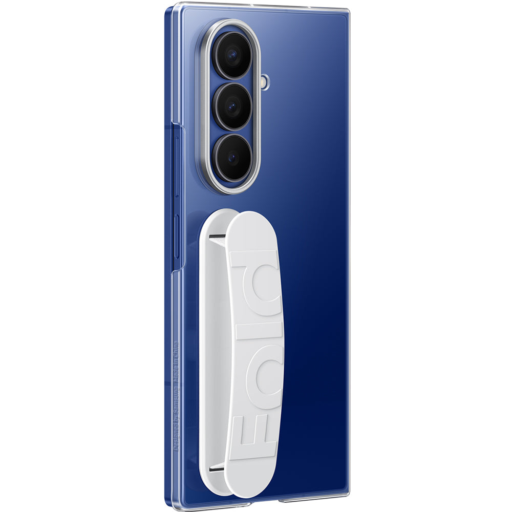 Handyhülle mit Griff und 2x Anti-Reflexionsfolie für Frontdisplay für Galaxy Z Fold7, Samsung Clear Grip Case, Transparent