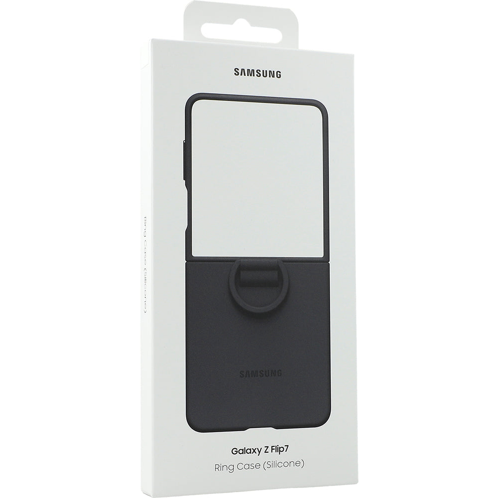 Handyhülle für Galaxy Z Flip7, Samsung Silicone Case Ring, Schwarz