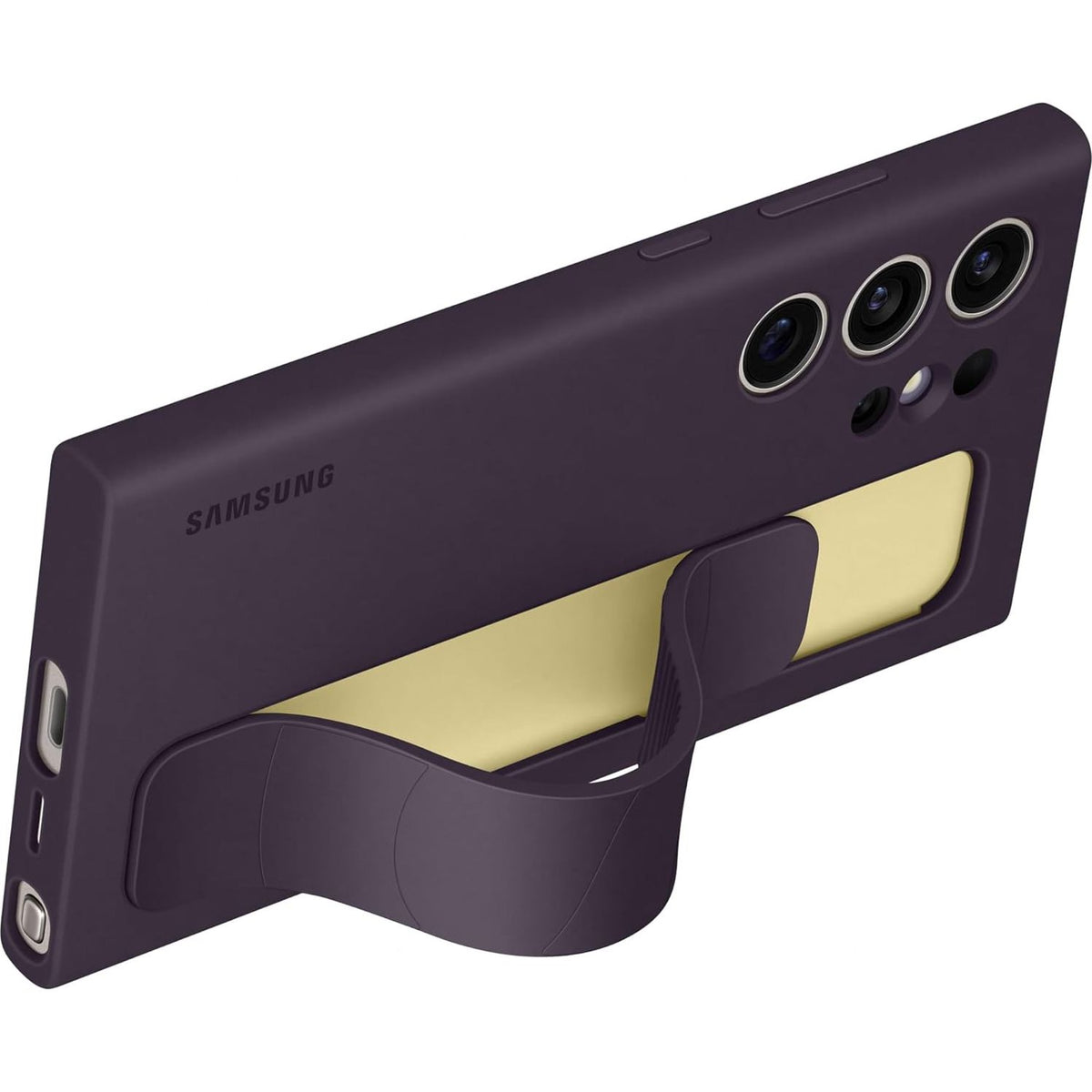 Schutzhülle für Galaxy S24 Ultra, Samsung Silicone Standing Grip Case, Dunkelviolett